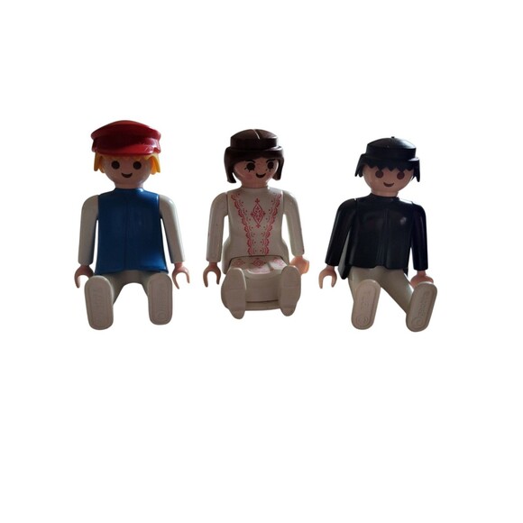 Lot Of 3 Playmobil Geobra Figures 1974 And 1987 2 Boys 1 Girl - Picture 6 of 9